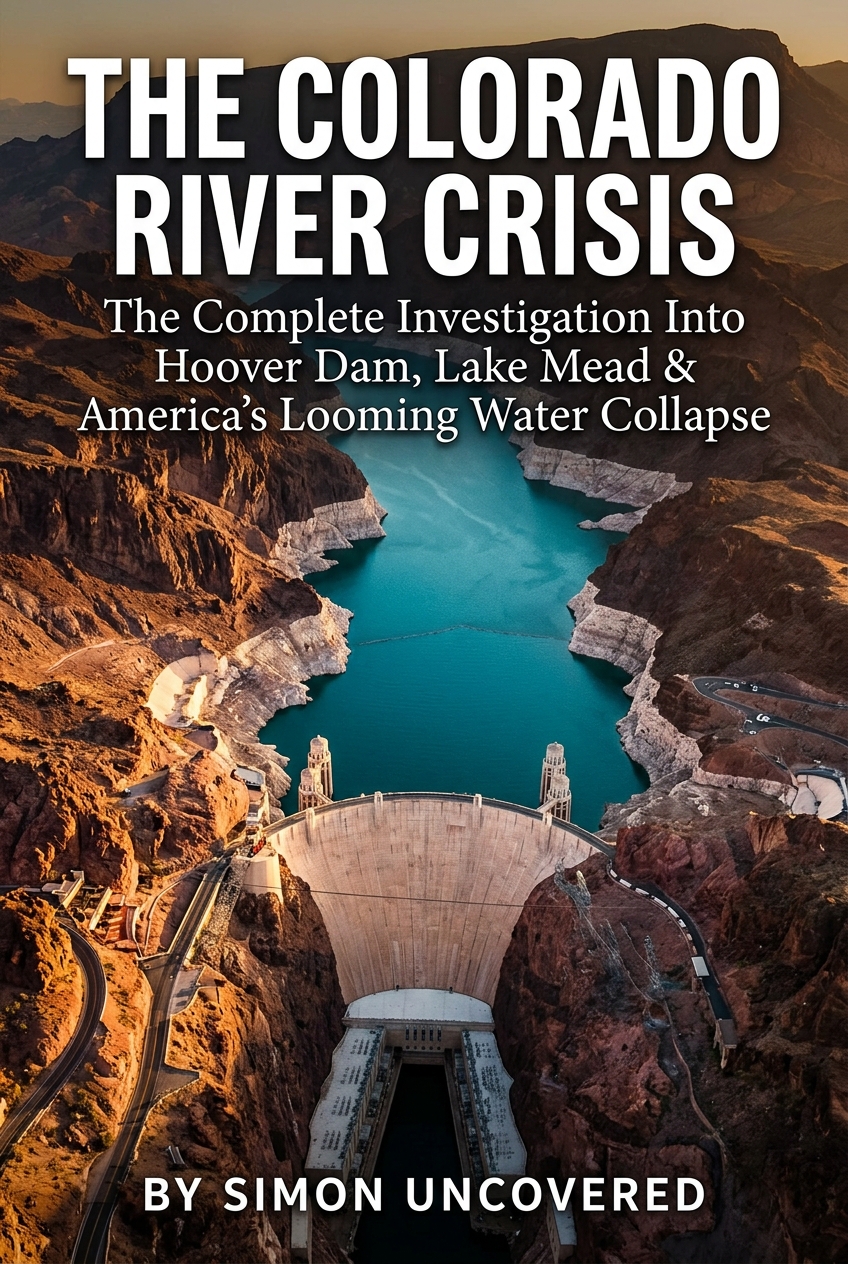The Colorado River Crisis — ebook cover showing aerial view of Lake Mead with receding water levels